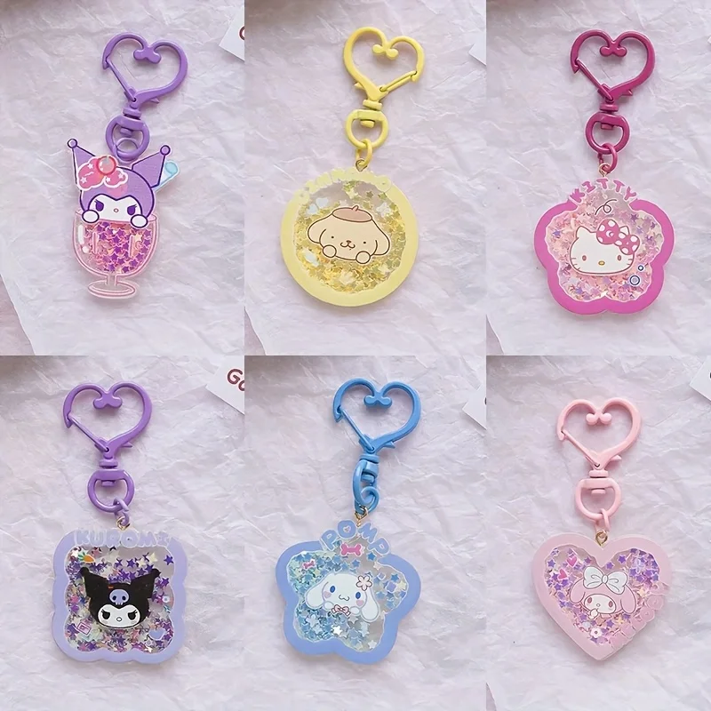 6pcs Creative Sanrio Quicksand Sequin Keychain Ins Style Pendant Girl Heart Handmade Cute Acrylic Shake Piece
6pcs Creative Sanrio Quicksand Sequin Keychain Ins Style Pendant Girl Heart Handmade Cute Acrylic Shake Piece