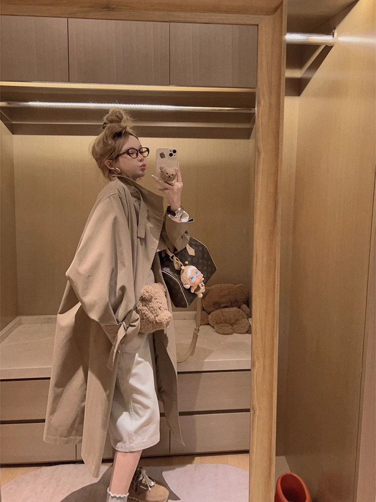 Yukiss Women's Oversized Khaki Windbreaker Coat Long Sve Collar Faionable Loose Sle Autumn Korean System Top
Yukiss Women's Oversized Khaki Windbreaker Coat Long Sve Collar Faionable Loose Sle Autumn Korean System Top