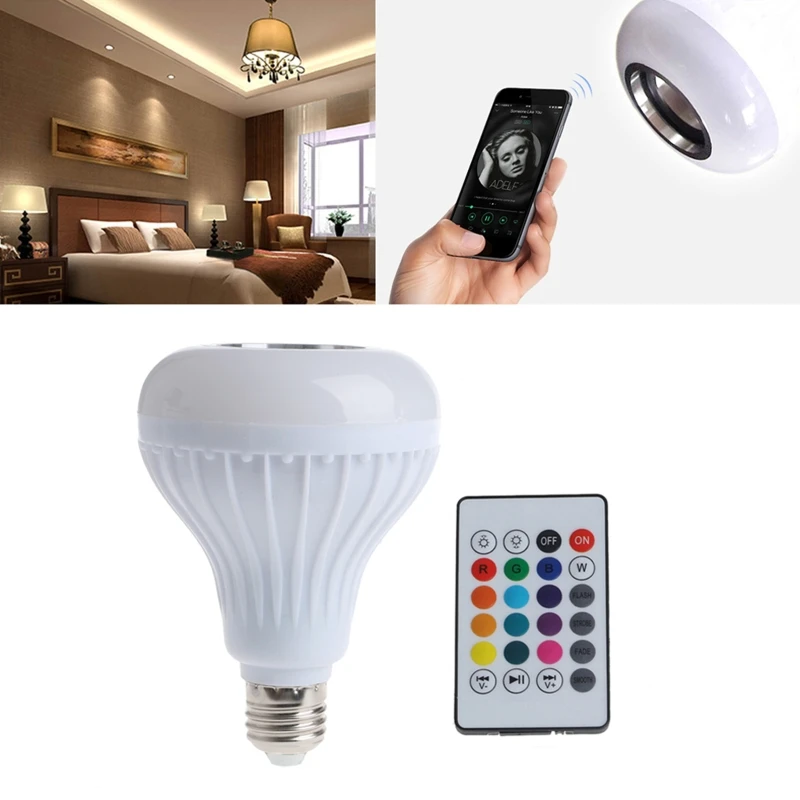 Беспроводной Bluetooth-совместимый динамик, лампа E27, светодиодная RGB-подсветка, музыкальная лампа
Беспроводной Bluetooth-совместимый динамик, лампа E27, светодиодная RGB-подсветка, музыкальная лампа