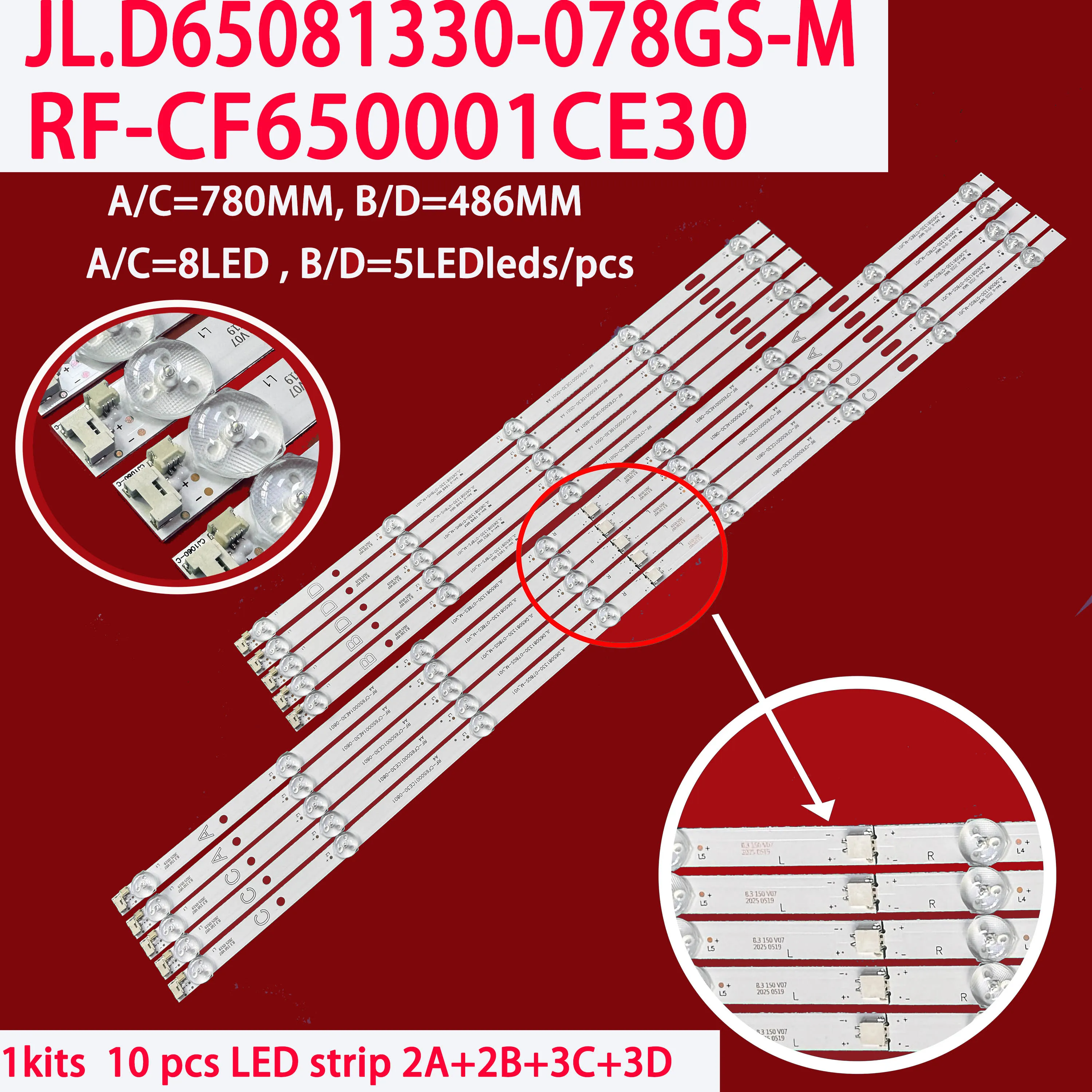 LED Backlight 65UL2063DB RF-CF650001CE30 RF-CF650001AE30-0801 65U9500 65U9400 65UL9500 65R7540UA 65HT8060UD VES650QNTS-2D-N41
LED Backlight 65UL2063DB RF-CF650001CE30 RF-CF650001AE30-0801 65U9500 65U9400 65UL9500 65R7540UA 65HT8060UD VES650QNTS-2D-N41
