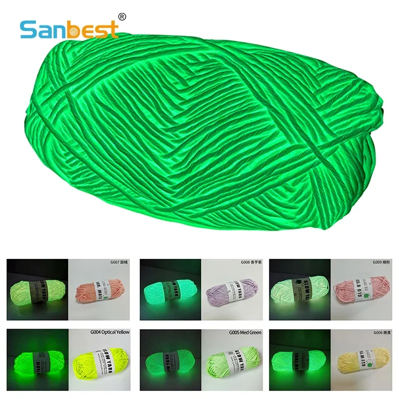 Sanbest Novel Functional Yarn Glow in the Dark Polyester Hand Making Luminous Yarn 2mm for Knitting Sweater Hat Glowing Yarn
Sanbest Novel Functional Yarn Glow in the Dark Polyester Hand Making Luminous Yarn 2mm for Knitting Sweater Hat Glowing Yarn