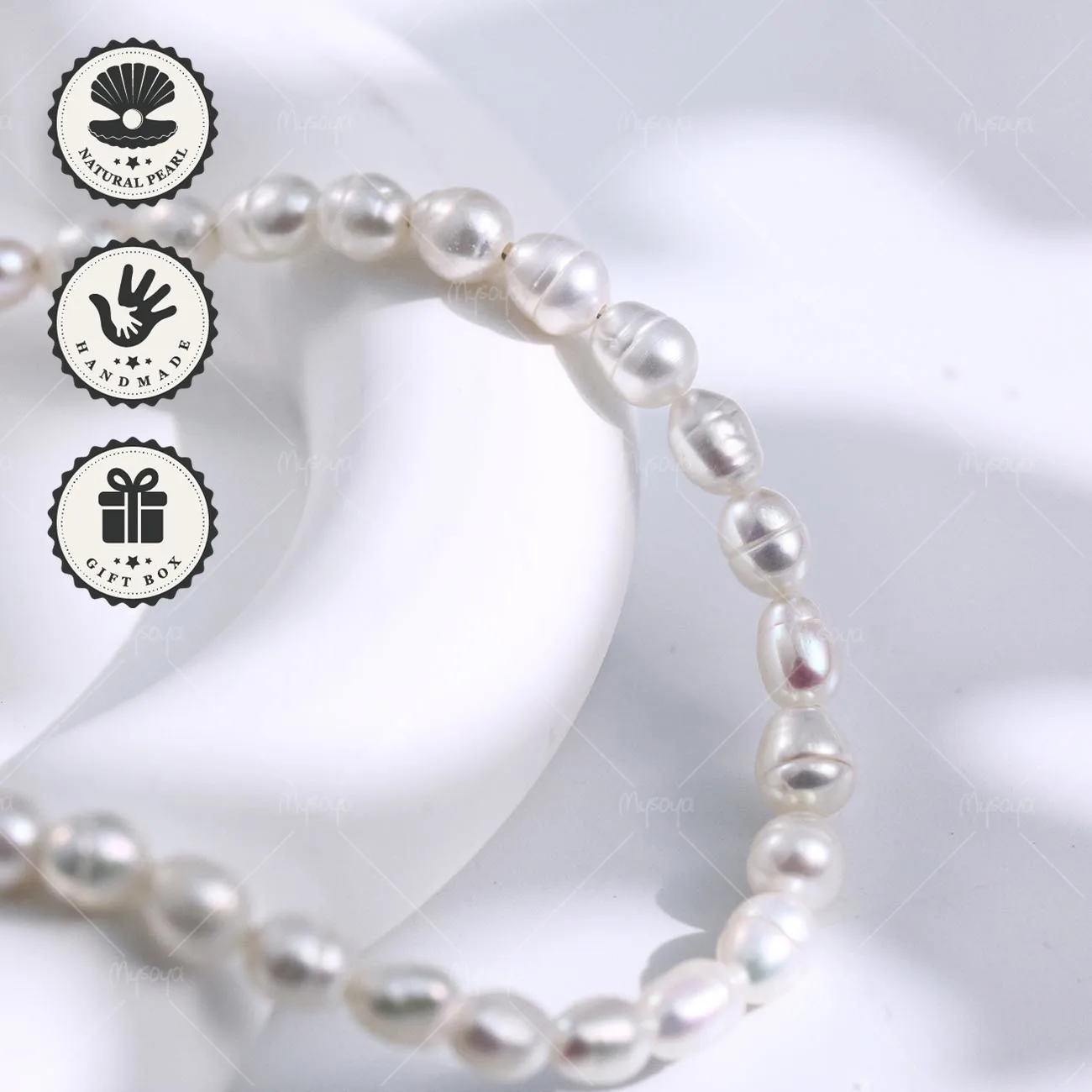 Mysoya White Rice-Baroque Freshwater Pearl Necklace 4–5mm Golden Extension Chain With Gift Box Valentine’s Day Birthday Gift
Mysoya White Rice-Baroque Freshwater Pearl Necklace 4–5mm Golden Extension Chain With Gift Box Valentine’s Day Birthday Gift