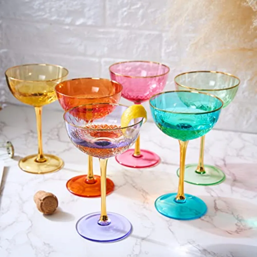 Vintage Art Deco Coupe for Champagne, Martini, Cocktails Set of 6 7 oz Classic Cocktail Glassware - Manhattan, Cosmopolitan, Si
Vintage Art Deco Coupe for Champagne, Martini, Cocktails Set of 6 7 oz Classic Cocktail Glassware - Manhattan, Cosmopolitan, Si
