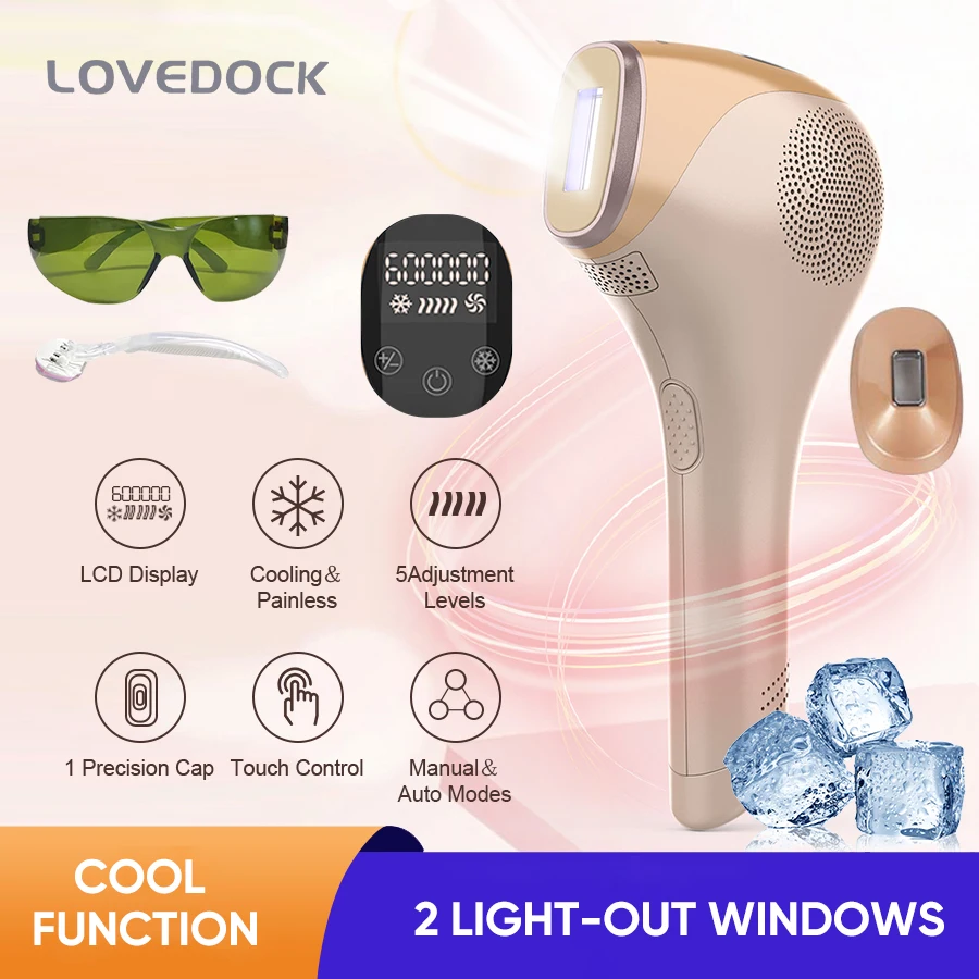 Handhold Laser Hair Remova for Women Cool IPL Epilator 2 Windows Painless for Whole Body Cold Touch LCD Home Permanent Trimmer
Handhold Laser Hair Remova for Women Cool IPL Epilator 2 Windows Painless for Whole Body Cold Touch LCD Home Permanent Trimmer