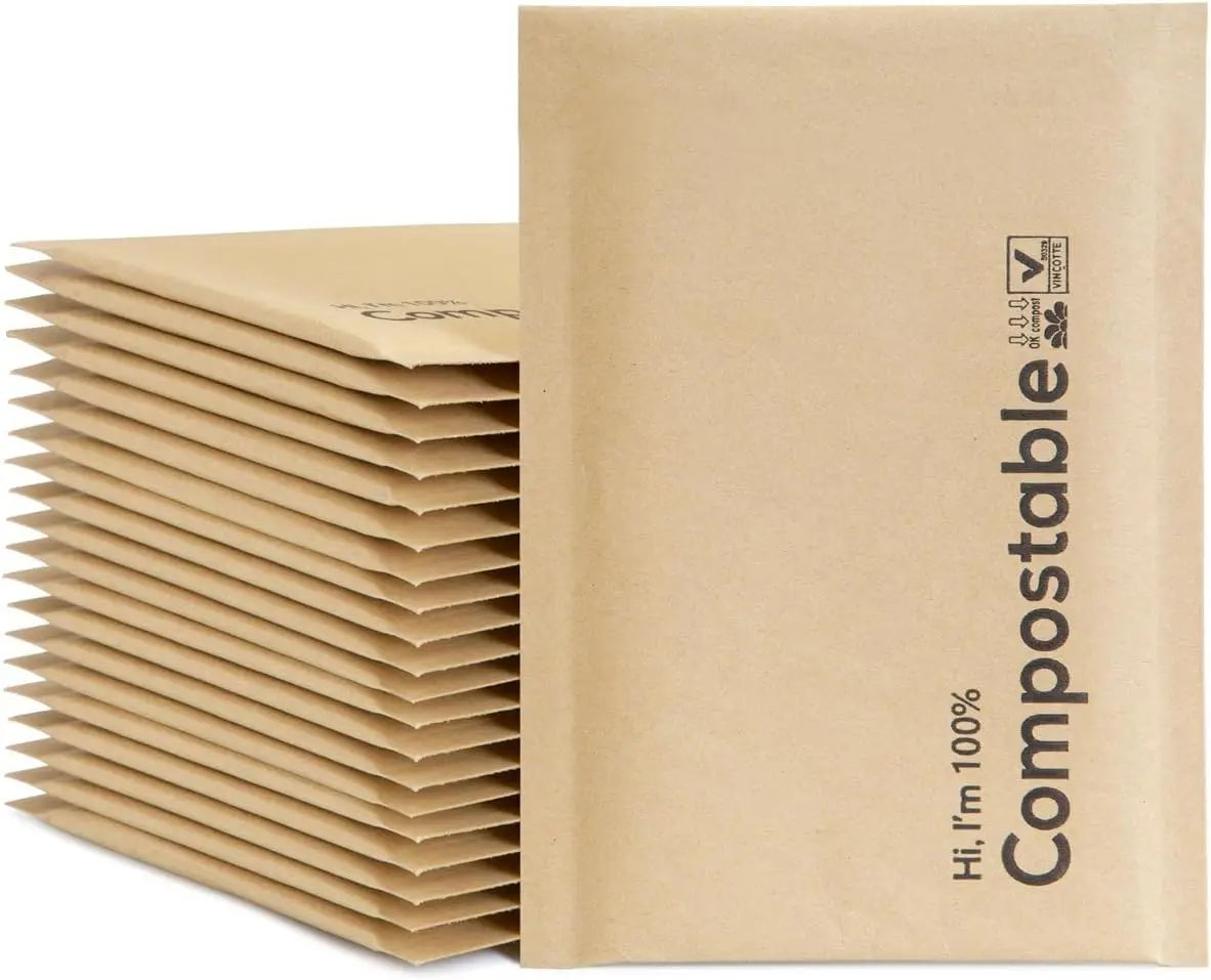 25 Biodegradable Bubble Mailers, Kraft #0, Compostable Padded Envelopes, Eco Friendly Self Seal Bags 6x10
25 Biodegradable Bubble Mailers, Kraft #0, Compostable Padded Envelopes, Eco Friendly Self Seal Bags 6x10