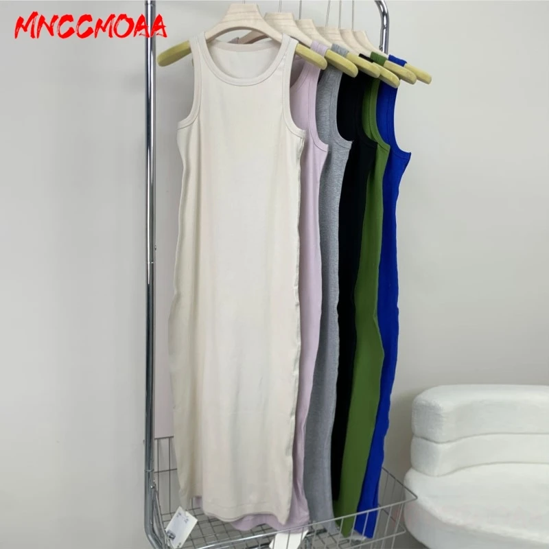 Spring Summer Women Fashion Slim Sleeveless Knitted Dresses Female Solid Color Casual Round Neck Dress
Spring Summer Women Fashion Slim Sleeveless Knitted Dresses Female Solid Color Casual Round Neck Dress