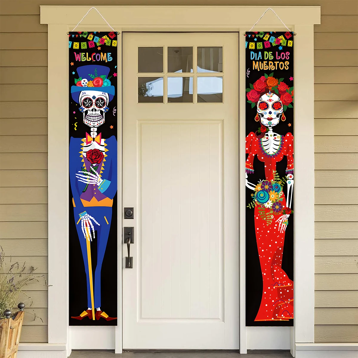 1 Pair Day of The Dead Decoration Halloween Banner Porch Sign DIY Mexican Party Decorations Skull Welcome Hanging Door Banner
1 Pair Day of The Dead Decoration Halloween Banner Porch Sign DIY Mexican Party Decorations Skull Welcome Hanging Door Banner