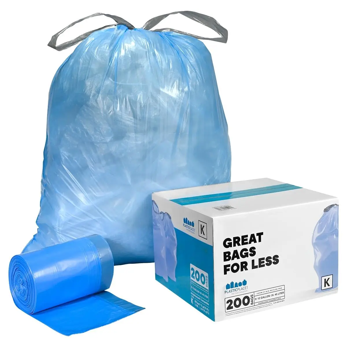 Custom Fit Trash Bags, Compatible with simplehuman Code K, Blue Drawstring Garbage Liners 10 Gallon / 38 Liters (100 Count)
Custom Fit Trash Bags, Compatible with simplehuman Code K, Blue Drawstring Garbage Liners 10 Gallon / 38 Liters (100 Count)