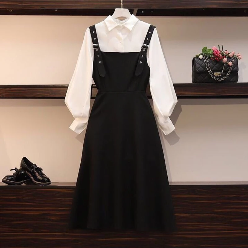 Новинка 2024 года, японский корейский женский комплект в консервативном стиле, уличная одежда, весенне-осенняя женская модная рубашка с пышными рукавами + тонкое платье, женское из двух предметов 
Новинка 2024 года, японский корейский женский комплект в консервативном стиле, уличная одежда, весенне-осенняя женская модная рубашка с пышными рукавами + тонкое платье, женское из двух предметов