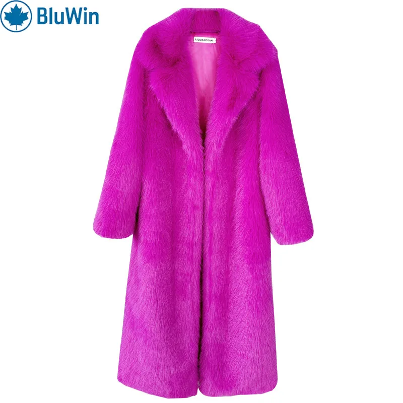 BluWin 11Colors Luxury Long Faux Fur Coat Women Winter 2025 Streetwear Teddy Bear Jacket Notched Lapel Maxi Outerwear 
BluWin 11Colors Luxury Long Faux Fur Coat Women Winter 2025 Streetwear Teddy Bear Jacket Notched Lapel Maxi Outerwear