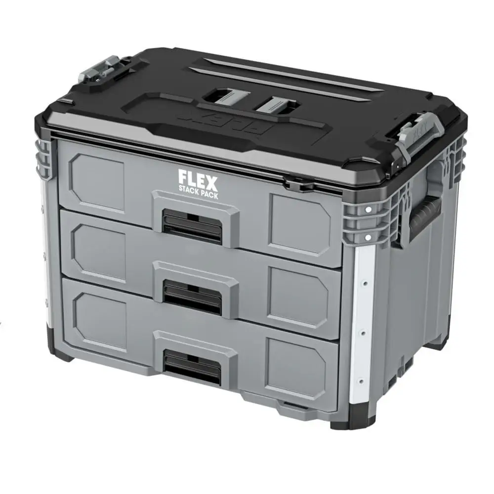 STACK PACK Storage System 3Drawer Tool Box FS1105, Grey Black