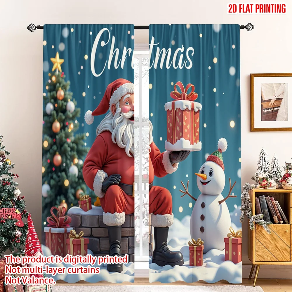 2pcs 2D flat printing Merry Christmas Popular Window Curtains Santa Snowman Presents Christmas Polyester Without Electricity
2pcs 2D flat printing Merry Christmas Popular Window Curtains Santa Snowman Presents Christmas Polyester Without Electricity