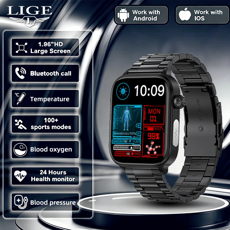 LIGE 2026 Men Smart Watch ECG AI Diagnostic Detector Blood Lipid Uric Acid Body Temperature Test Women Menstrual Health Tracker
LIGE 2026 Men Smart Watch ECG AI Diagnostic Detector Blood Lipid Uric Acid Body Temperature Test Women Menstrual Health Tracker