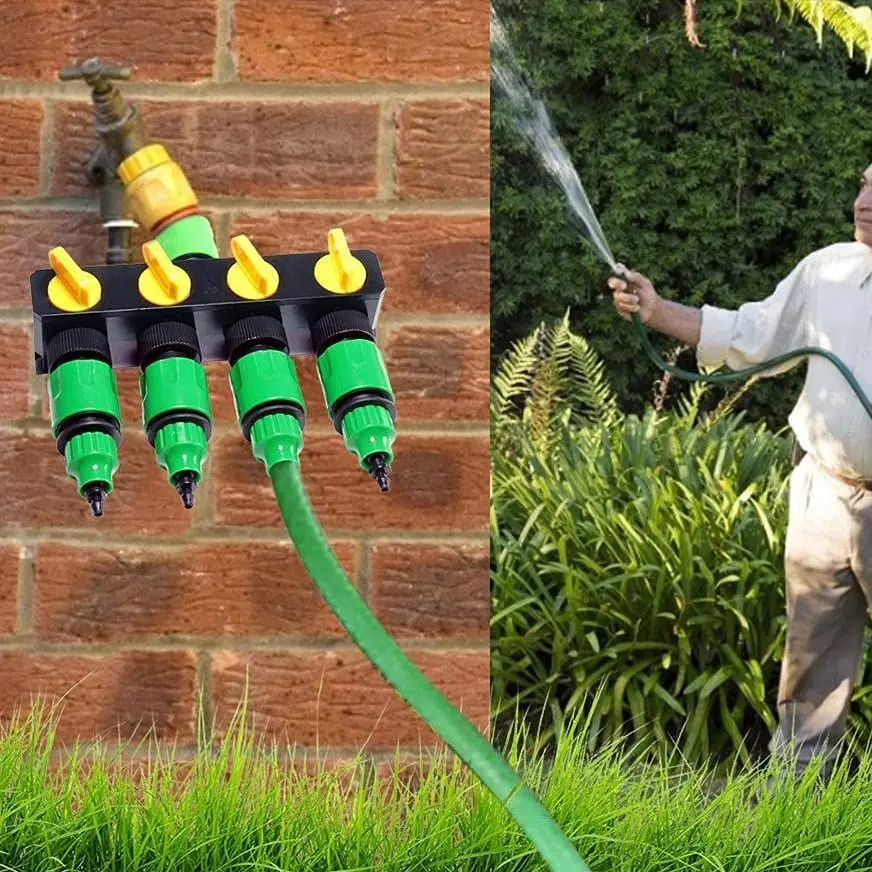 4 Way Hose Diverter Head 1/2" 3/4" 1" Female Tap Adapter Standard Female Automatic Garden Watering Hose Fitting
4 Way Hose Diverter Head 1/2" 3/4" 1" Female Tap Adapter Standard Female Automatic Garden Watering Hose Fitting