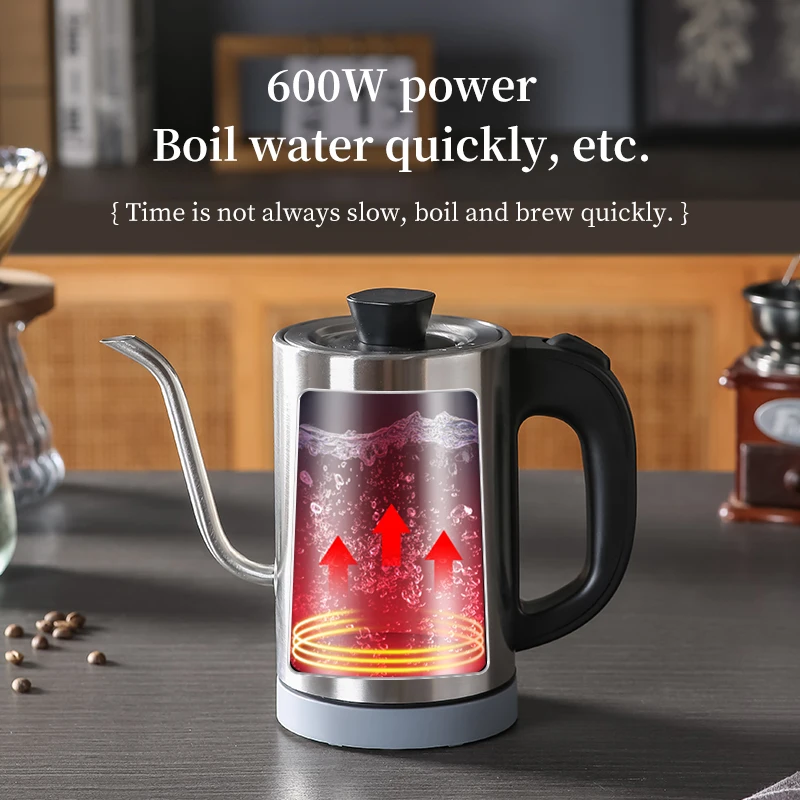 800ml Hand-brewed Coffee Pot, 304 Stainless Steel Kitchen 600W Gooseneck Long-spout Pot,Kitchen Boiling Water Tea Pot
800ml Hand-brewed Coffee Pot, 304 Stainless Steel Kitchen 600W Gooseneck Long-spout Pot,Kitchen Boiling Water Tea Pot