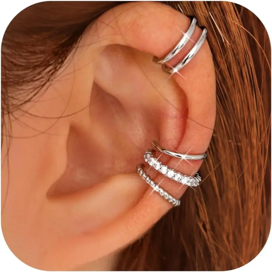 4 Pairs Ear Cuffs Non Piercing - 14K Gold Plated Ear Cuff Earrings for Women Ear Cuff for Non Pierced
4 Pairs Ear Cuffs Non Piercing - 14K Gold Plated Ear Cuff Earrings for Women Ear Cuff for Non Pierced