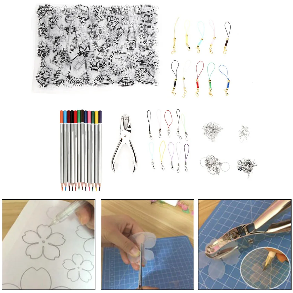 198pcs Colored Pencils Heat Shrink Sheet Set Keychain Accessories Hole Punch Shrink Plastic Sheet Kit Easy-Tool
198pcs Colored Pencils Heat Shrink Sheet Set Keychain Accessories Hole Punch Shrink Plastic Sheet Kit Easy-Tool