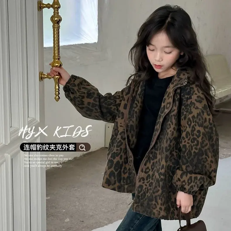 Children's Leopard Print Jacket Girl Casual JacketAutumn and Winter New European and American Zipper Jacket
Children's Leopard Print Jacket Girl Casual JacketAutumn and Winter New European and American Zipper Jacket