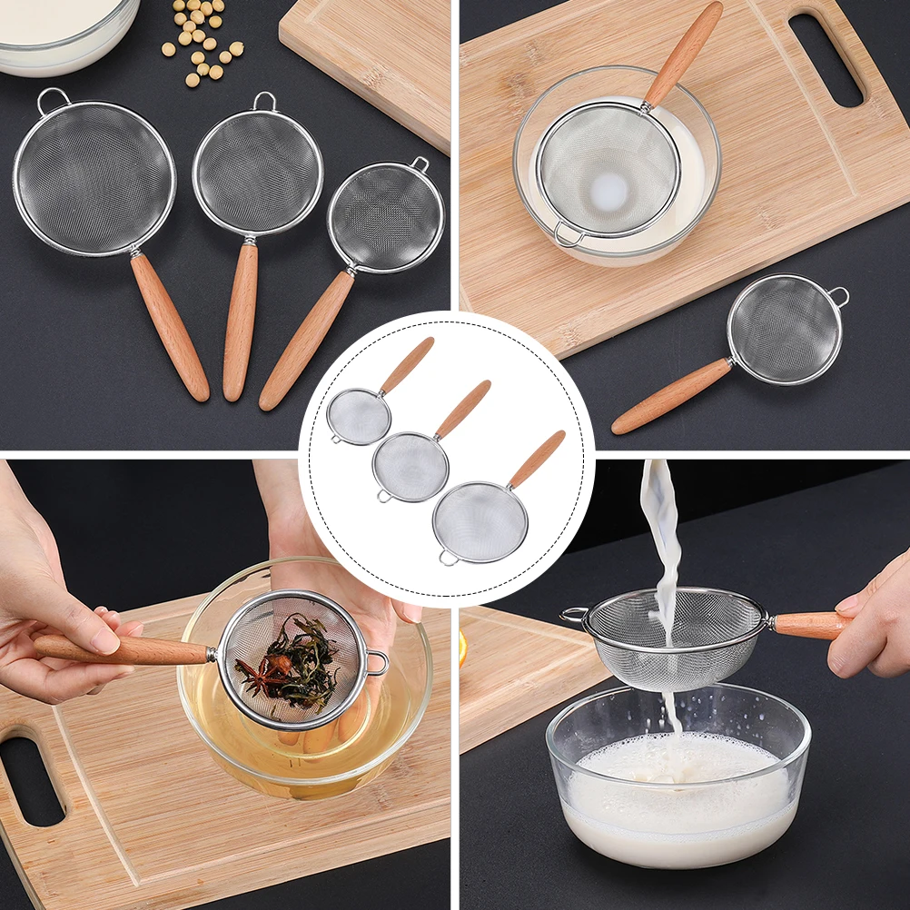 3pcs Stainless Steel Filter Net Set Kitchen Baking Sieve Juice Separator Soy Milk Strainer Mesh Spoon Easy Clean 
3pcs Stainless Steel Filter Net Set Kitchen Baking Sieve Juice Separator Soy Milk Strainer Mesh Spoon Easy Clean
