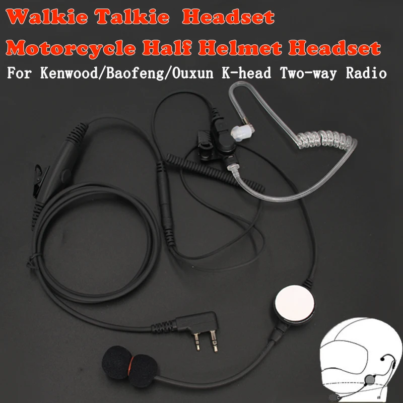 Walkie Talkie In-Ear Air Tube Headset Motorcycle Half Helmet Headset Earphone Mic Headphones For Motorcycle Kart Racing Helmet
Walkie Talkie In-Ear Air Tube Headset Motorcycle Half Helmet Headset Earphone Mic Headphones For Motorcycle Kart Racing Helmet