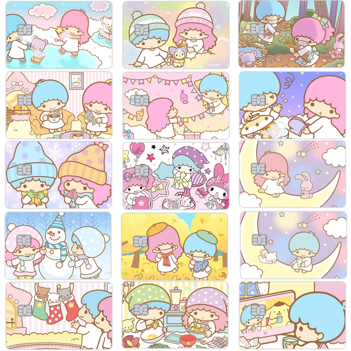 Матовые наклейки-стикеры Kawaii Little Twin Stars из лазерной пленки для банковских карт (кредитных, дебетовых, Visa), самоклеящиеся, с аниме-дизайном
Матовые наклейки-стикеры Kawaii Little Twin Stars из лазерной пленки для банковских карт (кредитных, дебетовых, Visa), самоклеящиеся, с аниме-дизайном