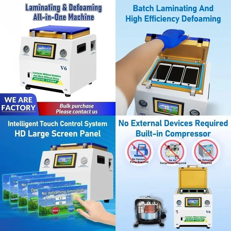 YYD Factory V6 Oca Laminating Defoaming All in One Machine LCD Bubble Remover Screen Equipment Mobile Phone Repair Tools for
YYD Factory V6 Oca Laminating Defoaming All in One Machine LCD Bubble Remover Screen Equipment Mobile Phone Repair Tools for