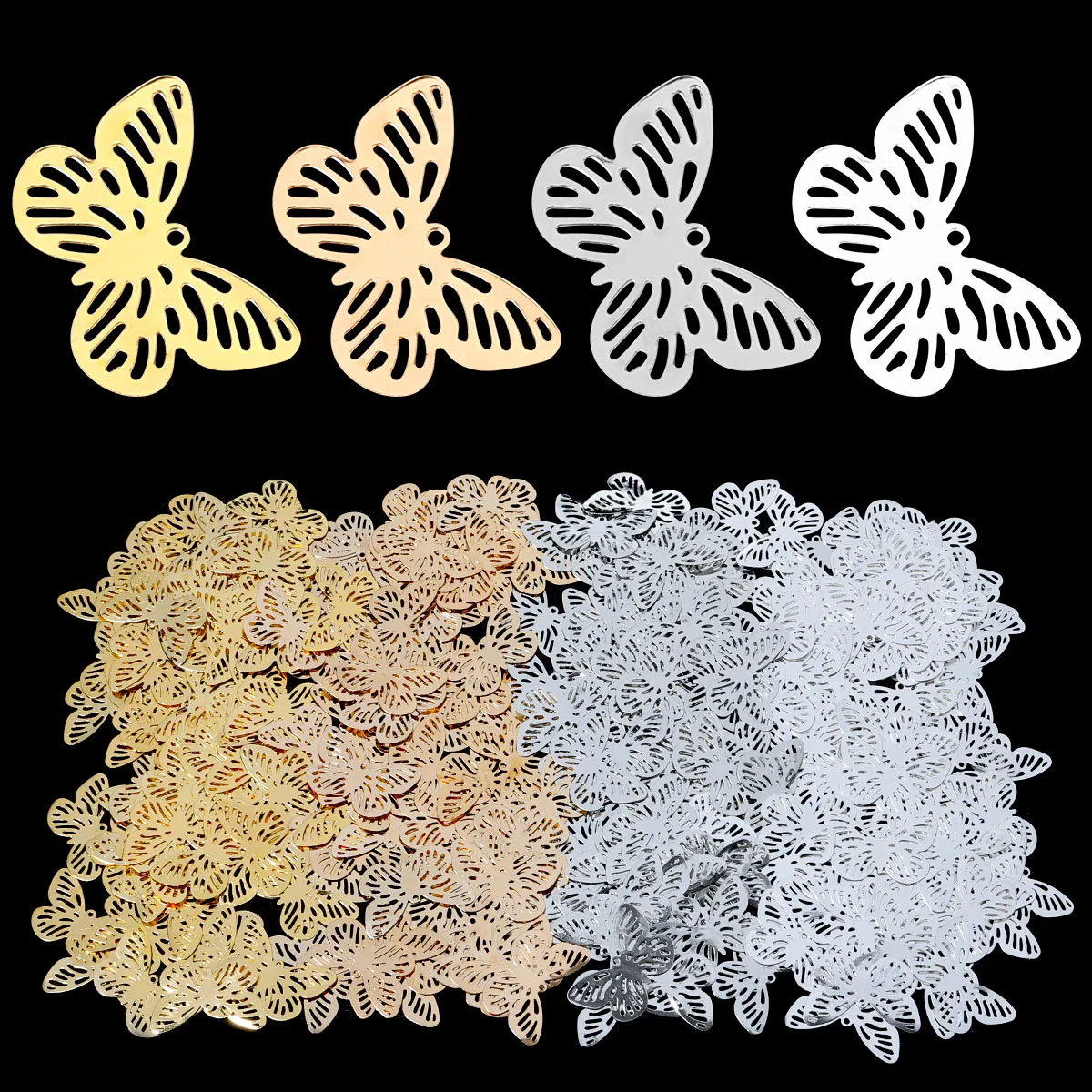 50Pcs/Lot Iron Hollow Butterfly Shape Pendant Charms Earrings Connector For DIY Jewelry Necklace Making Decoration Accessories
50Pcs/Lot Iron Hollow Butterfly Shape Pendant Charms Earrings Connector For DIY Jewelry Necklace Making Decoration Accessories