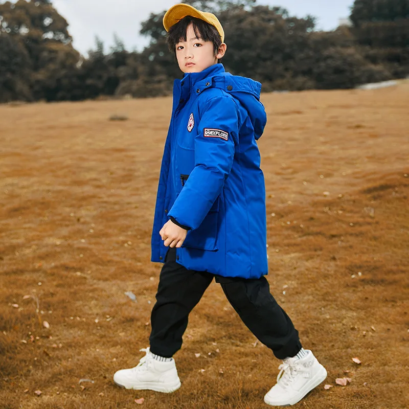 New children's down jacket for boys, medium to long Korean version, thick and loose, Western style, medium to large size, winter
New children's down jacket for boys, medium to long Korean version, thick and loose, Western style, medium to large size, winter