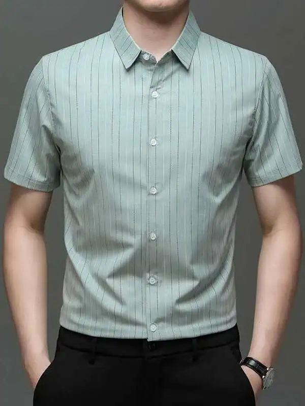 Bamboo Fiber Short Sleeve Shirt Men's Summer New Business Casual Cleanfit Collar Thickened PU Leather Resistant Deformation
Bamboo Fiber Short Sleeve Shirt Men's Summer New Business Casual Cleanfit Collar Thickened PU Leather Resistant Deformation
