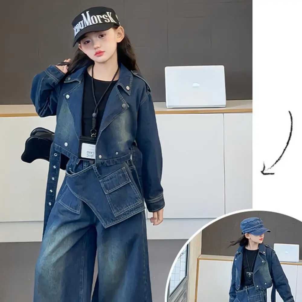 Kawaii Girl Fashion Denim Jacket Jeans Set Student Autumn Cartoon Casual Tops Coat Long Pants 2-Piece Set Children's Clothing
Kawaii Girl Fashion Denim Jacket Jeans Set Student Autumn Cartoon Casual Tops Coat Long Pants 2-Piece Set Children's Clothing
