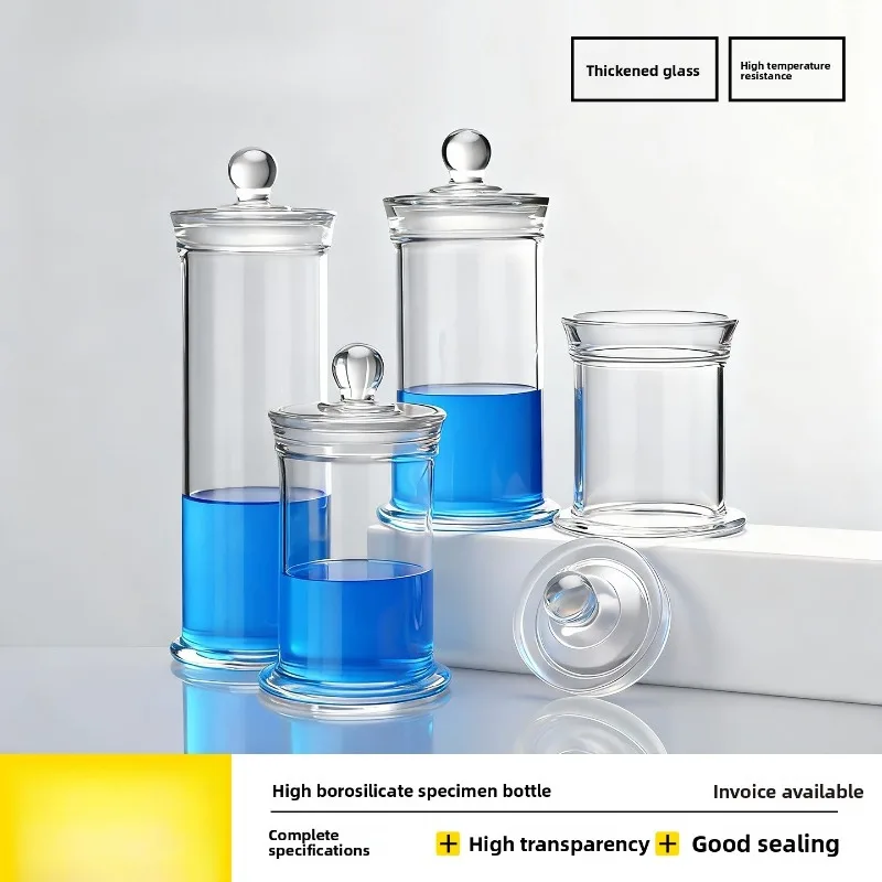High Borosilicate Glass Specimen Bottle Frosted Mouth Seal Sample Display Jar Thickened Transparent Lab Pathological Bottle124
High Borosilicate Glass Specimen Bottle Frosted Mouth Seal Sample Display Jar Thickened Transparent Lab Pathological Bottle124