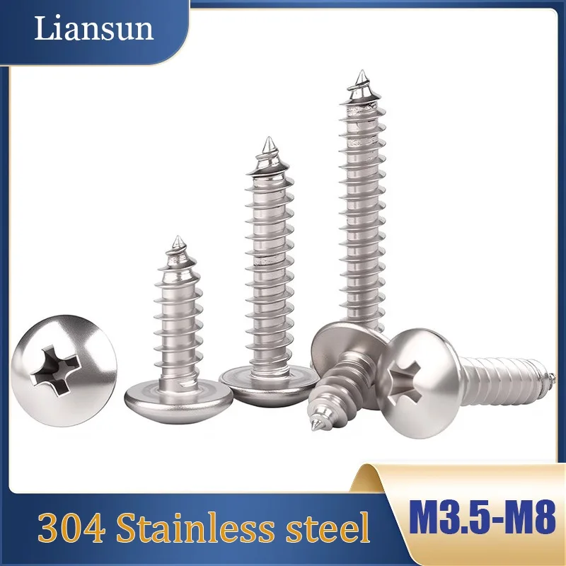 M3.5-M8 304 Stainless Steel Round Head Screw Phillips Head Self-Tapping Screw Round Head Rust-Resistant Screw
M3.5-M8 304 Stainless Steel Round Head Screw Phillips Head Self-Tapping Screw Round Head Rust-Resistant Screw