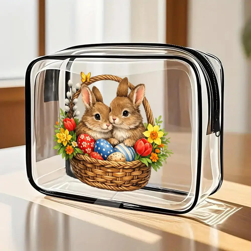 Easter Bunny Egg Cosmetic Bag With Woven Basket Floral Clear Zipper Toiletry Pouch Suitable For Travel Daily Makeup Easter Gi
Easter Bunny Egg Cosmetic Bag With Woven Basket Floral Clear Zipper Toiletry Pouch Suitable For Travel Daily Makeup Easter Gi