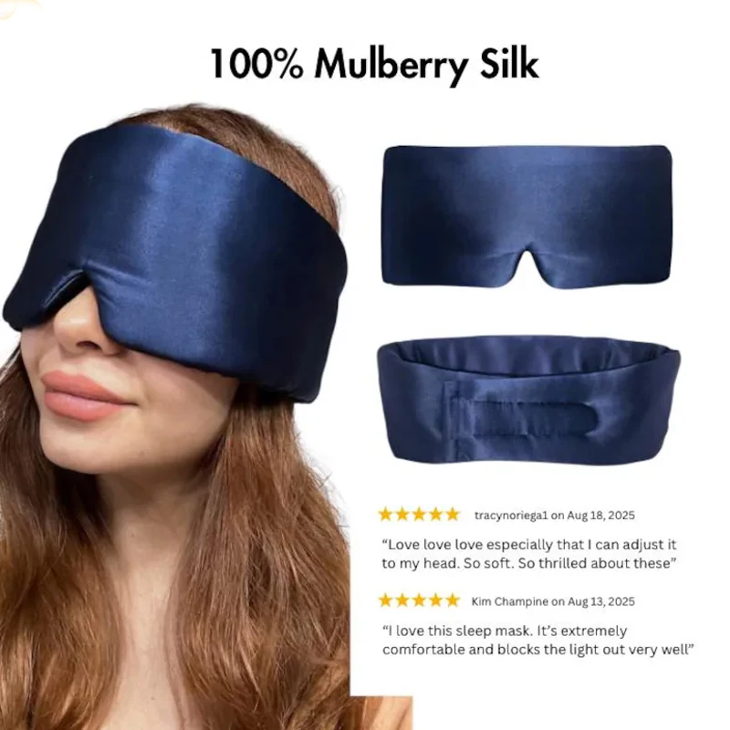 100% Mulberry Silk Sleep Mask with Silk Drawstring Bag– 22 Momme Soft 3D Contoured Total Blackout Eye Cover Breathable Blindfold
100% Mulberry Silk Sleep Mask with Silk Drawstring Bag– 22 Momme Soft 3D Contoured Total Blackout Eye Cover Breathable Blindfold