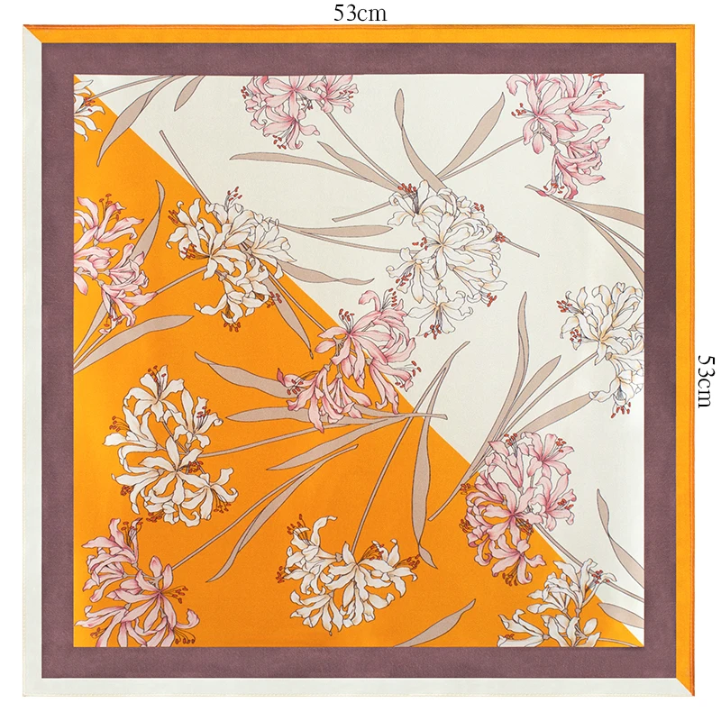 100% Mulberry Silk Scarf 53cm Floral Print Women Square Scarf Multi-use for Office Daily Travel Hair Band Bag Decor Luxury Gift
100% Mulberry Silk Scarf 53cm Floral Print Women Square Scarf Multi-use for Office Daily Travel Hair Band Bag Decor Luxury Gift