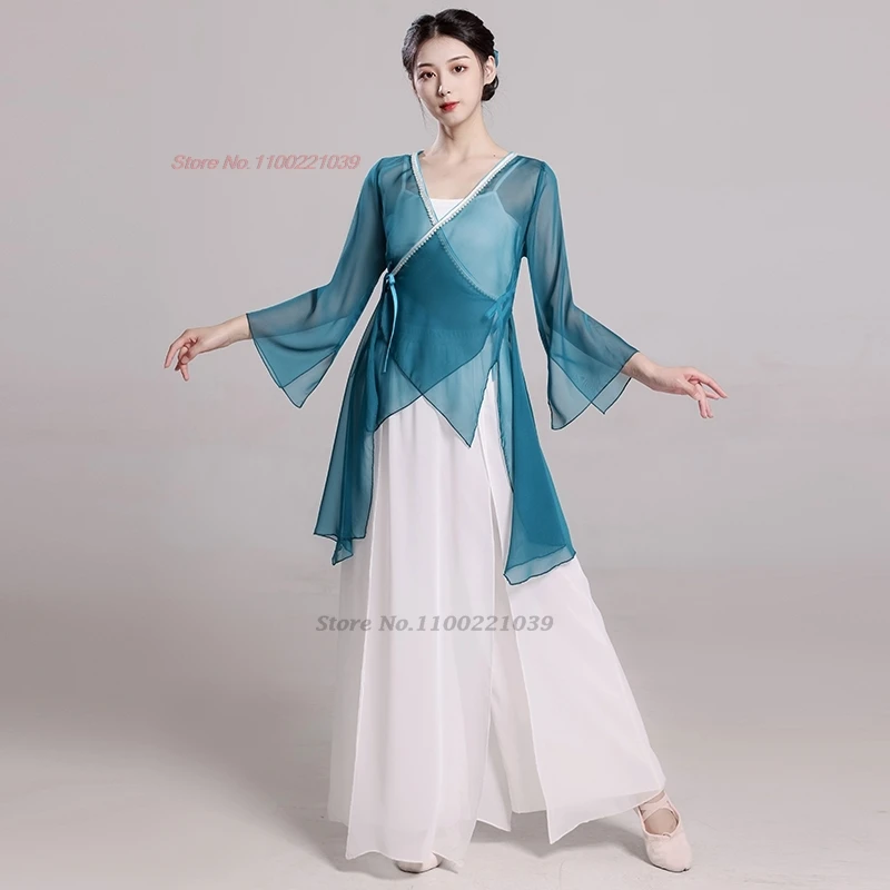 2026 traditional mesh hanfu tops+pants set training exercise chinese dance costume stage performance dress ancient folk dance
2026 traditional mesh hanfu tops+pants set training exercise chinese dance costume stage performance dress ancient folk dance