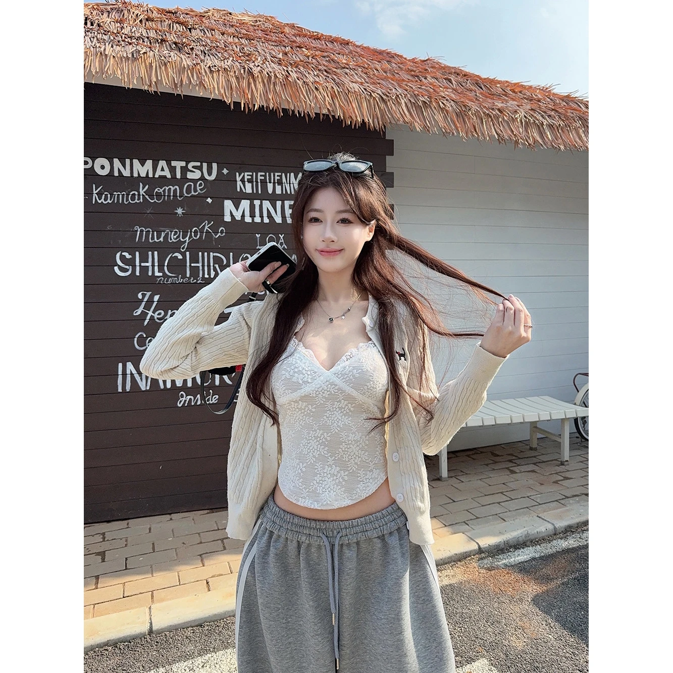 Off Pure Desire White V-ne Lace Top Women's Slimming Inner Wear Casual Sle Mid-thin Winter Faion Set
Off Pure Desire White V-ne Lace Top Women's Slimming Inner Wear Casual Sle Mid-thin Winter Faion Set