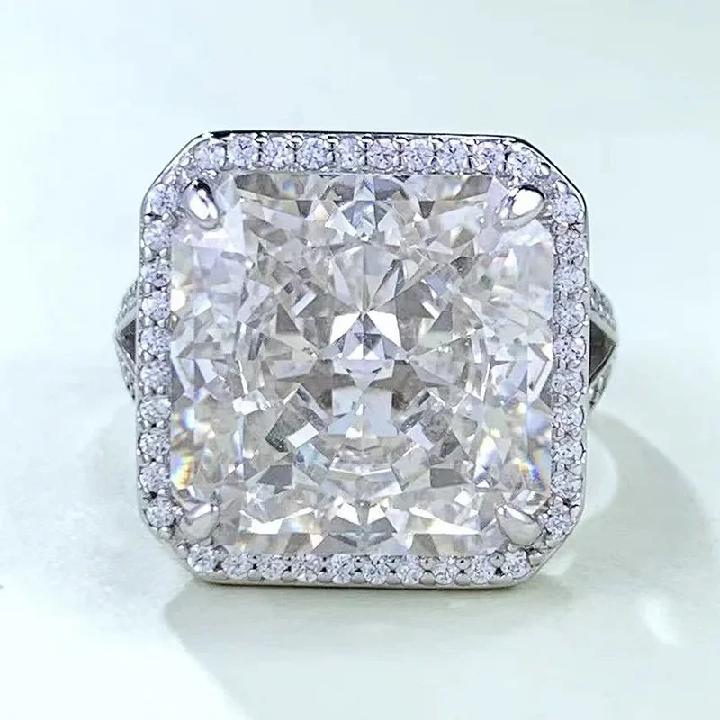 Radiant Cut 13mm Moissanite Diamond Ring 100% Real 925 Sterling Silver Party Wedding Band Rings for Women Men Engagement Jewelry
Radiant Cut 13mm Moissanite Diamond Ring 100% Real 925 Sterling Silver Party Wedding Band Rings for Women Men Engagement Jewelry
