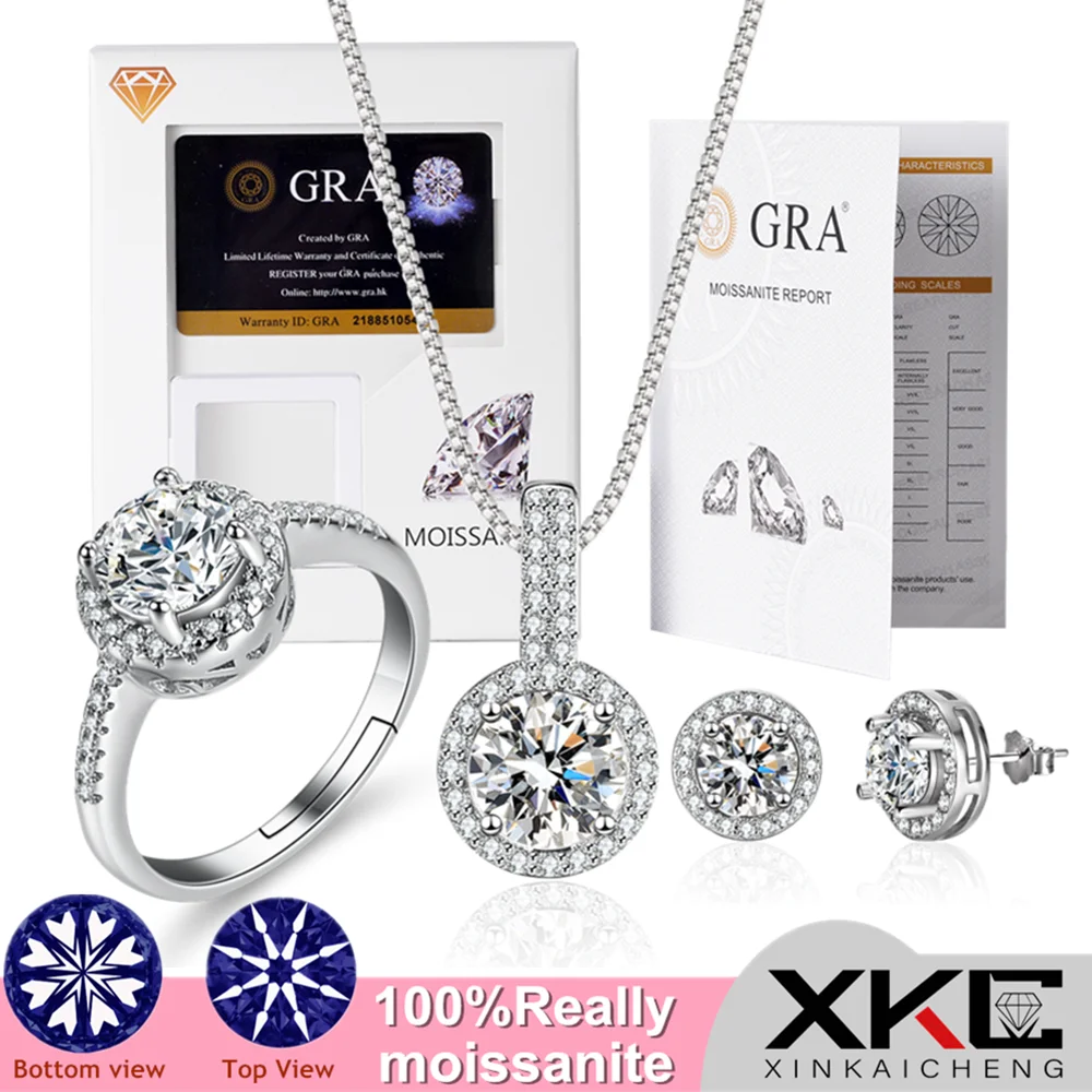 Кольцо с кулоном GRA moissanite, ожерелье, серьги, набор из трех предметов, ювелирные изделия в форме пакета
Кольцо с кулоном GRA moissanite, ожерелье, серьги, набор из трех предметов, ювелирные изделия в форме пакета