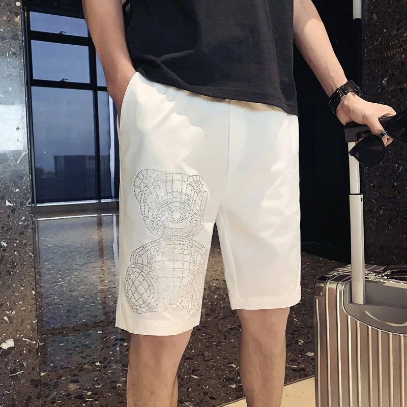 Athletic Men's Loose Fit Shorts with Straight Leg and Bear Motif for Summer Beach Activities
Athletic Men's Loose Fit Shorts with Straight Leg and Bear Motif for Summer Beach Activities
