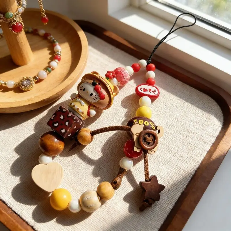 Sanrio Hello Kitty Yellow Hat Brown Wooden Handmade Beading Phone Lanyard Ccd Pendant Backpack Keychain Decoration Couple Gifts
Sanrio Hello Kitty Yellow Hat Brown Wooden Handmade Beading Phone Lanyard Ccd Pendant Backpack Keychain Decoration Couple Gifts