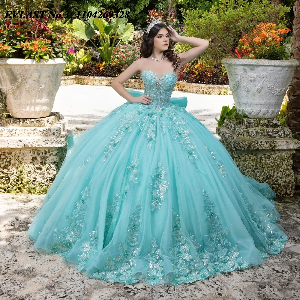 EVLAST индивидуальное блестящее мятное платье Quinceanera, бальное платье, кружевная аппликация, корсет с бантом и бисером, Sweet 16, Vestido De 15 Anos E3Q471
EVLAST индивидуальное блестящее мятное платье Quinceanera, бальное платье, кружевная аппликация, корсет с бантом и бисером, Sweet 16, Vestido De 15 Anos E3Q471