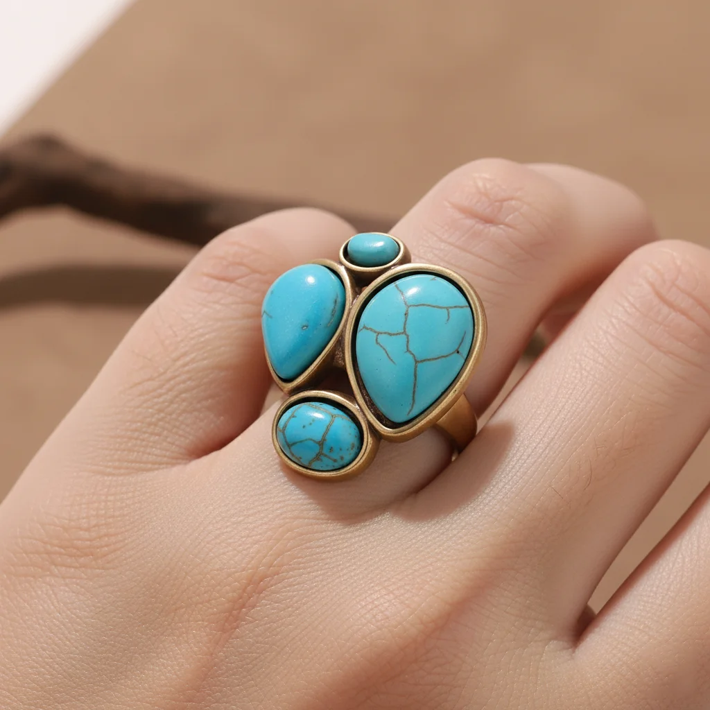 Vintage Bohemian Large Turquoise Stone Ring for Women Antique Bronze Color Adjustable Open Statement Rings Ethnic Boho Jewelry
Vintage Bohemian Large Turquoise Stone Ring for Women Antique Bronze Color Adjustable Open Statement Rings Ethnic Boho Jewelry