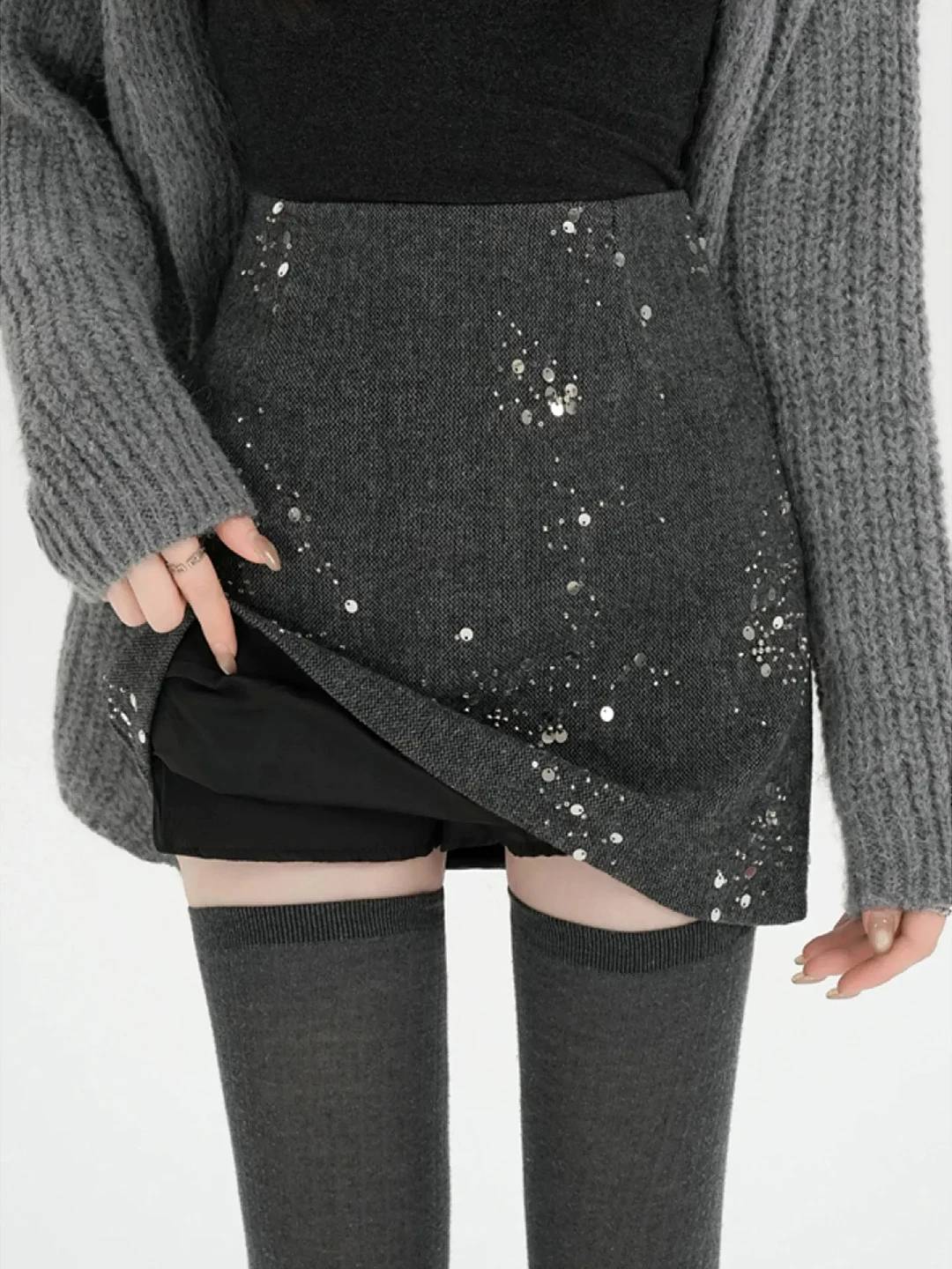 iny Sequin A-Line Skirt High Waist Slimming Woolen Wrap Women's Autumn Winter Faion Korean Sle Commute Skirt
iny Sequin A-Line Skirt High Waist Slimming Woolen Wrap Women's Autumn Winter Faion Korean Sle Commute Skirt