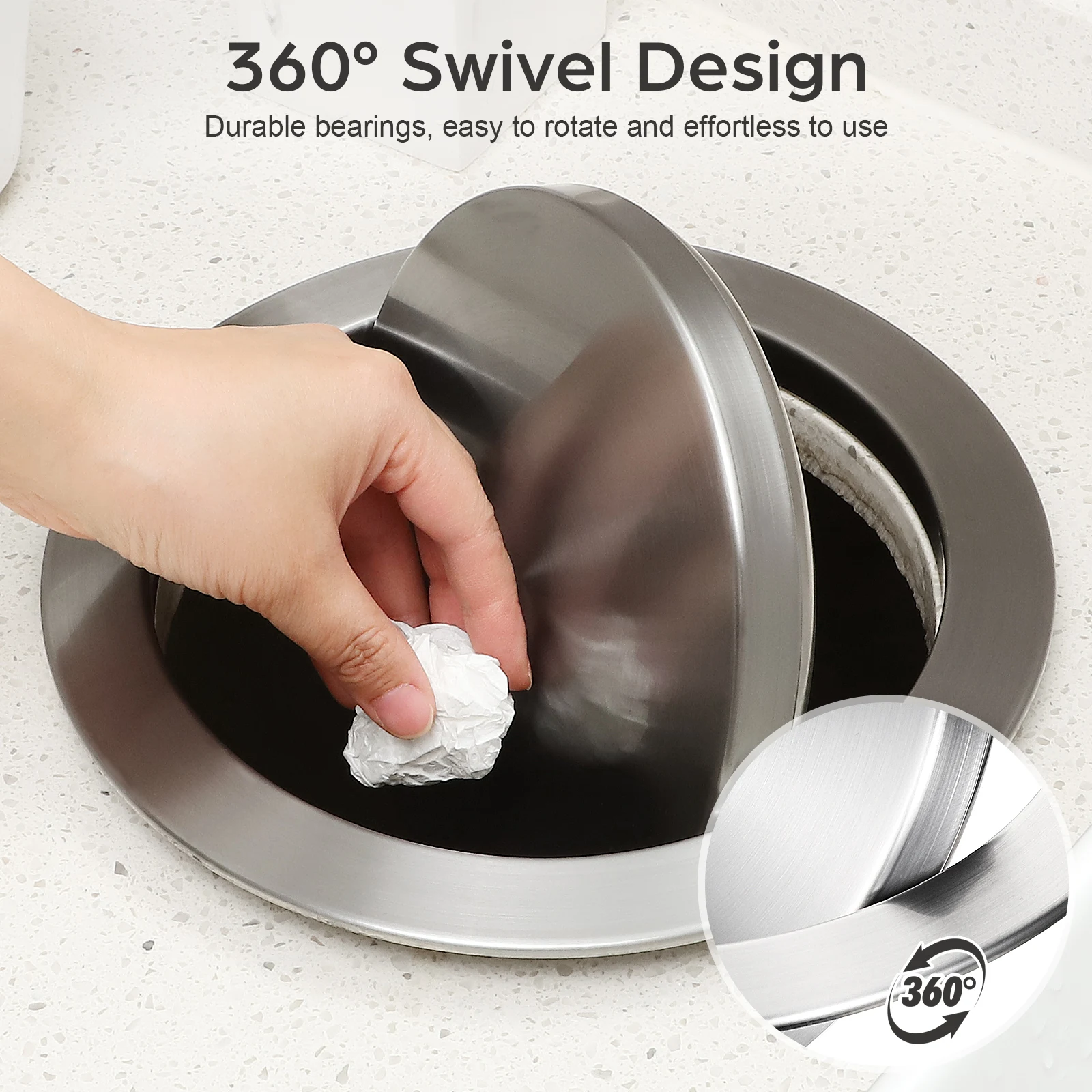 430 Stainless Steel Round Trash Can Lid Countertop Recessed Trash Bin Cover Concealed Built-in Flap Garbage Cover Hotel Bathroom
430 Stainless Steel Round Trash Can Lid Countertop Recessed Trash Bin Cover Concealed Built-in Flap Garbage Cover Hotel Bathroom
