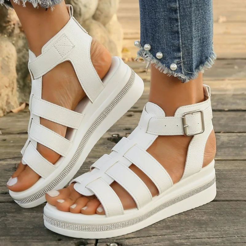 Женские сандалии на танкетке с пряжкой, летние, тренд 2026, на платформе, дышащие, женские ретро-сандалии, удобные, нескользящие, с мягкой подошвой
Женские сандалии на танкетке с пряжкой, летние, тренд 2026, на платформе, дышащие, женские ретро-сандалии, удобные, нескользящие, с мягкой подошвой