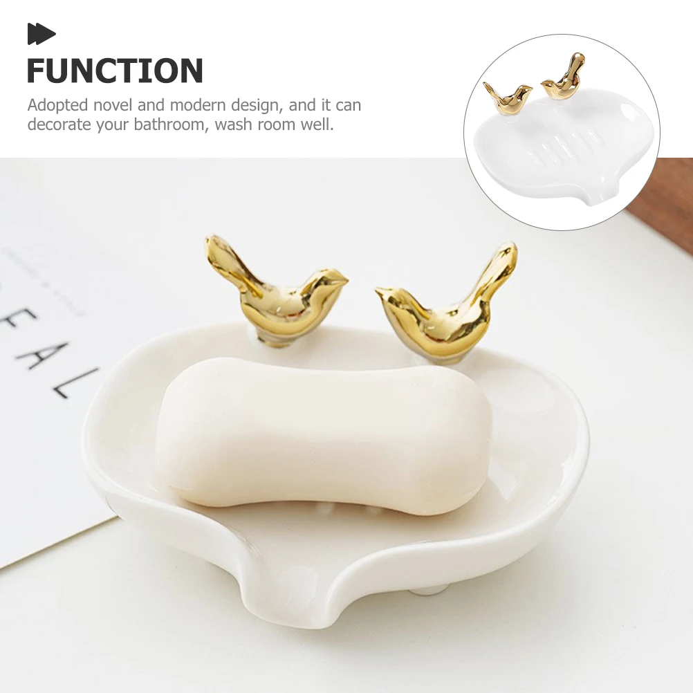 Self-Draining Ceramic Soap Dish Holder Unique Bird Pattern Water Drain Soap Container for Bathroom Wash Table Long-Lasting Use
Self-Draining Ceramic Soap Dish Holder Unique Bird Pattern Water Drain Soap Container for Bathroom Wash Table Long-Lasting Use