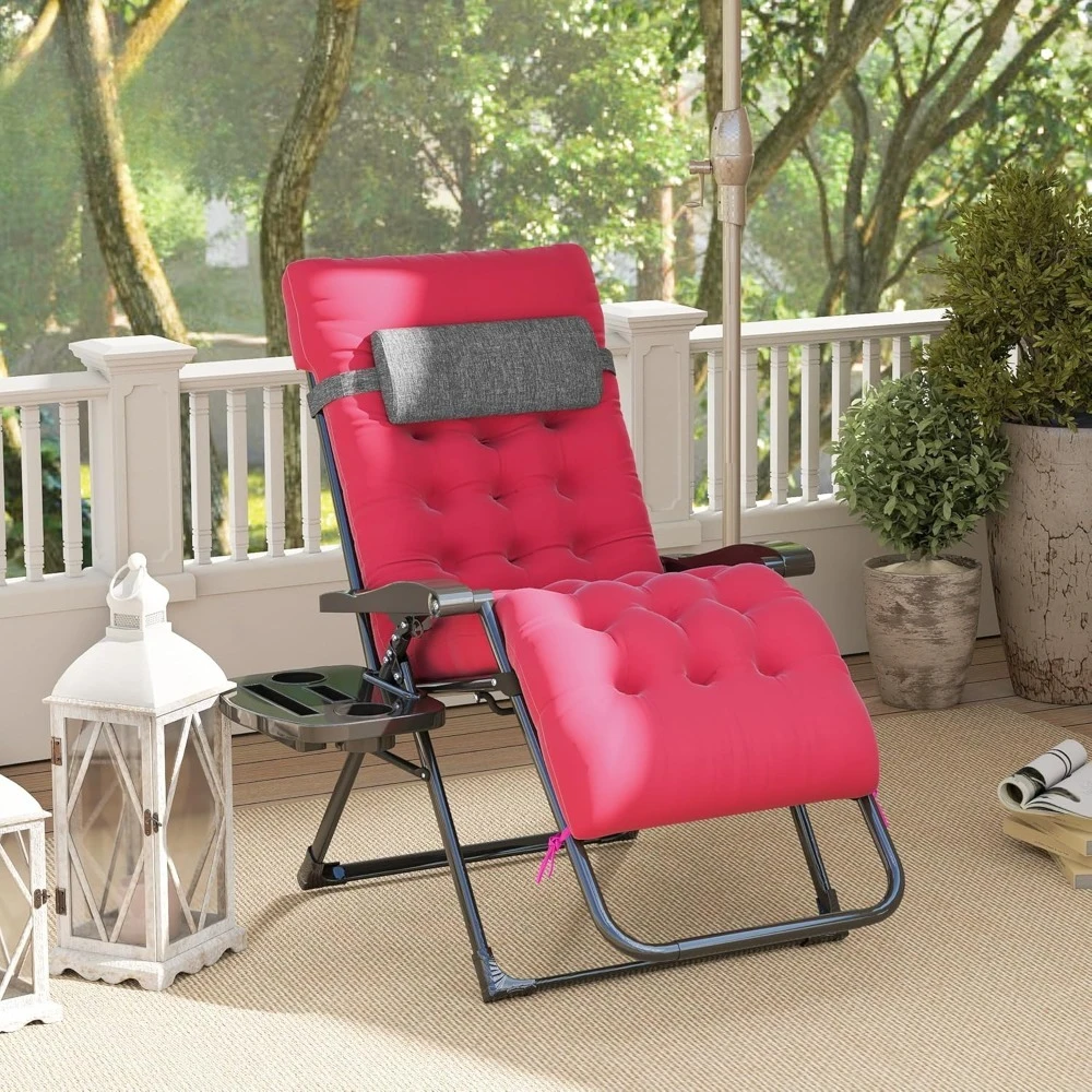 Zero Gravity Chair, Folding Recliner with Cushions and Side Tray, Customizable
Zero Gravity Chair, Folding Recliner with Cushions and Side Tray, Customizable