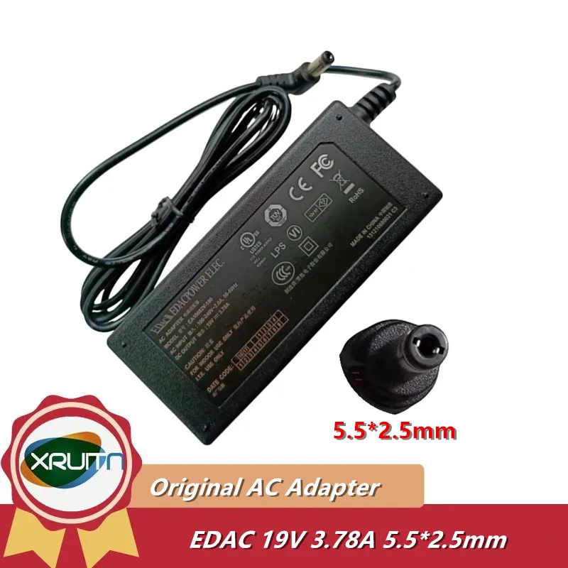 Genuine EDAC EA10682V-190 AC Adapter Charger 19V 3.78A 5.5*2.5mm Power Supply
Genuine EDAC EA10682V-190 AC Adapter Charger 19V 3.78A 5.5*2.5mm Power Supply