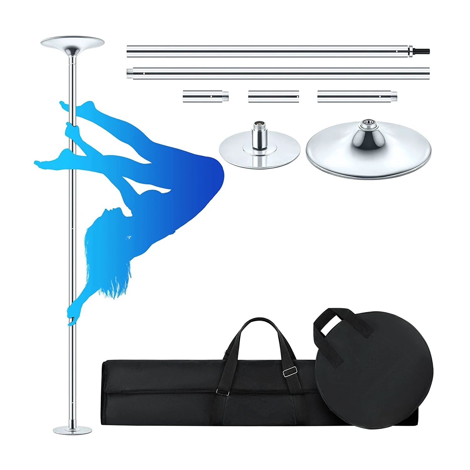 Portable Home Dance Pole Strong Stainless Steel with Extensions for Spinning/Static Pole Dancing
Portable Home Dance Pole Strong Stainless Steel with Extensions for Spinning/Static Pole Dancing
